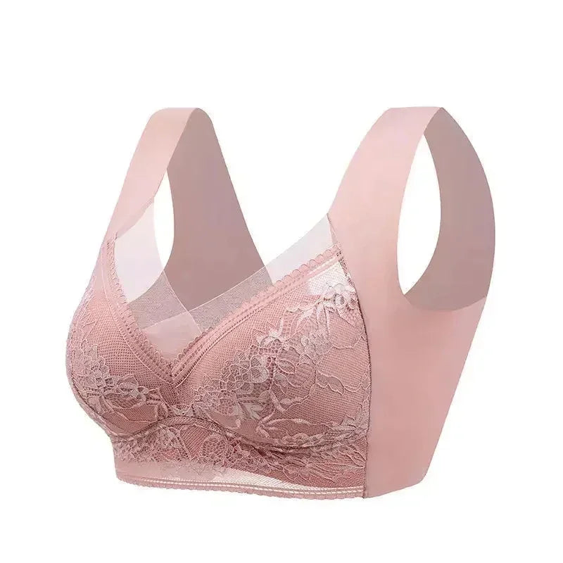 L-5XL Women Large Bra Push Up Ice Silk Seamless upper Bralette Lace Wireless Summer Bras Plus Size Top Lingerie Underwear 15019