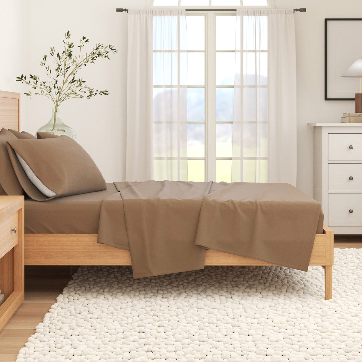Cotton Solid Flannel Sheet - Nordic Collection