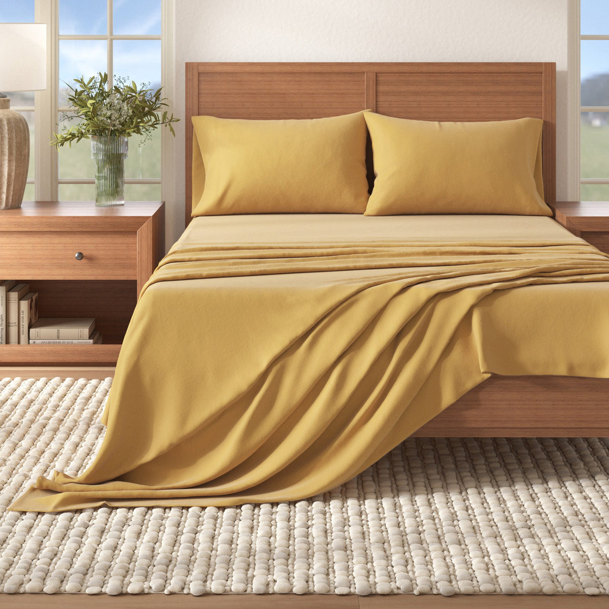 Cotton Solid Flannel Sheet - Nordic Collection
