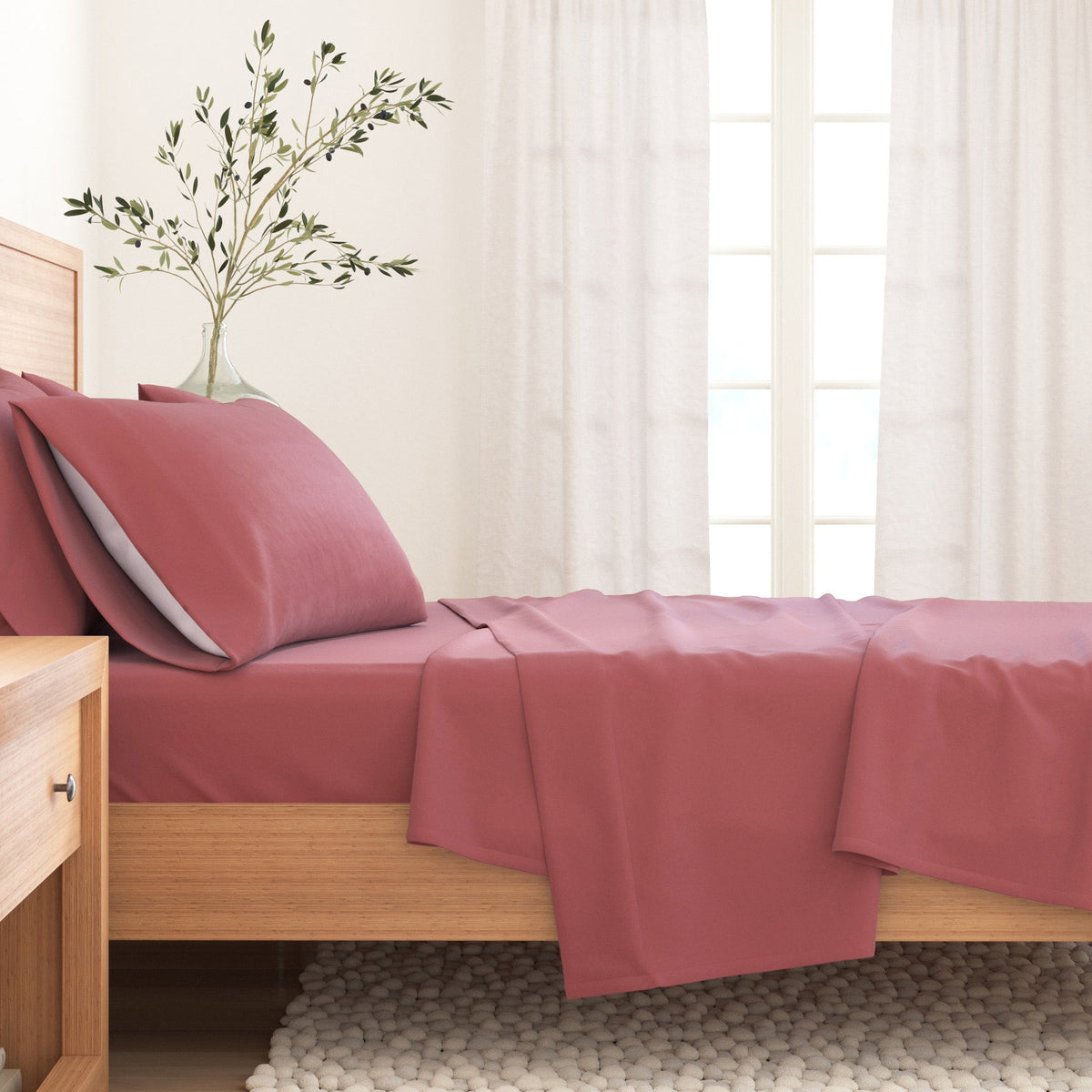 Cotton Solid Flannel Sheet - Nordic Collection