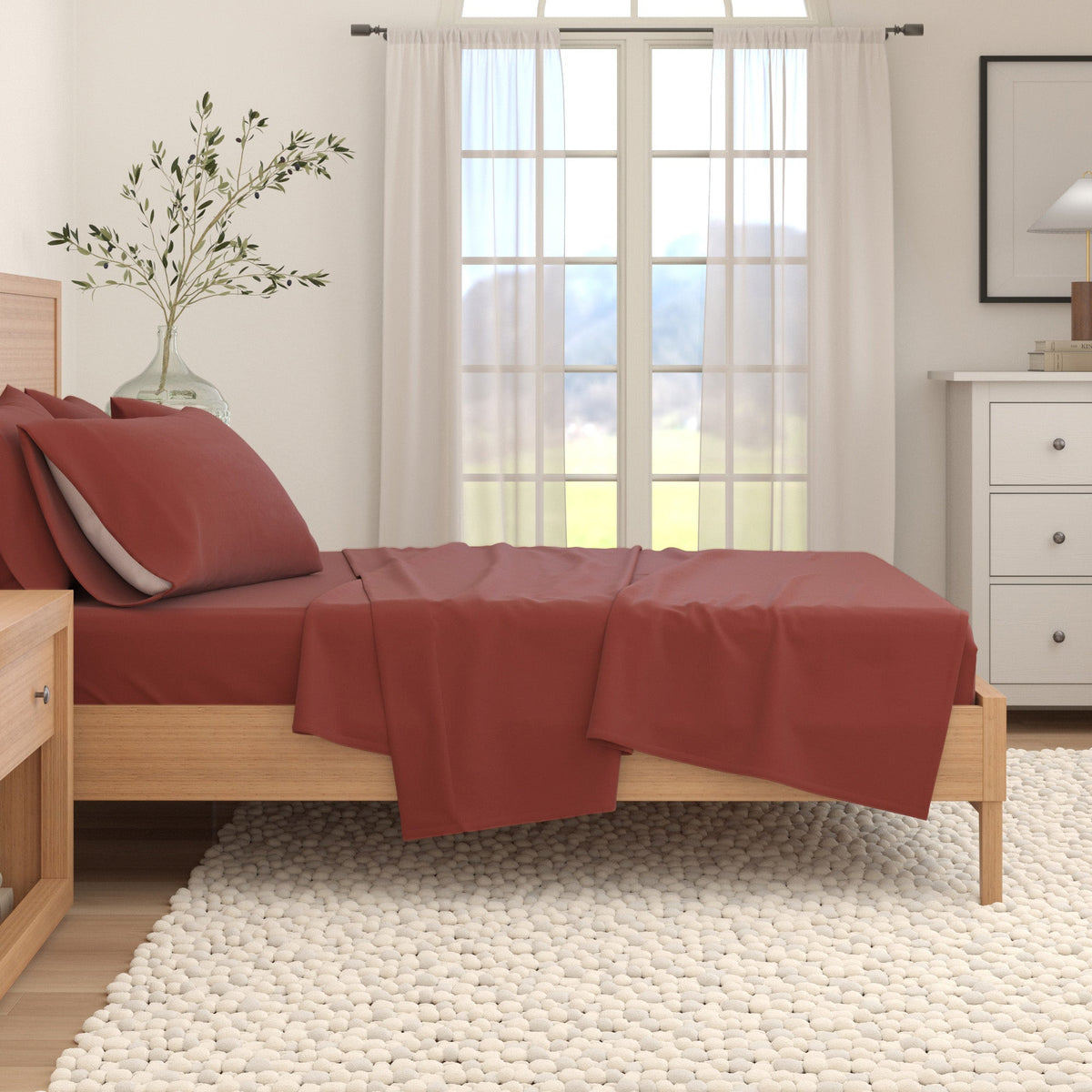Cotton Solid Flannel Sheet - Nordic Collection